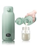 Portable Bottle Warmer for Travel – Dual Heating Modes for Breast Milk & Water, Portable Baby Bottle Maker with Fast Heating for Formula Feed,500ML Capacity to Meet Your All-Day Needs & Night Feeds