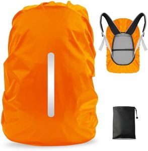 LAMA Waterproof Rain Cover for Backpack, Reflective Rucksack Rain Cover for Anti-Dust/Anti-Theft/Bicycling/Hiking/Camping/Traveling/Outdoor Activities,L Size (for 45L-55L Backpack), 1 Pcs Orange