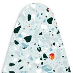 Encasa Ironing Board Covers (125 x 46 cm) Elastic Tightening with Thick 4 mm Felt Padding, Easy Fit, Scorch Resistant, Printed- Terrazzo Mint