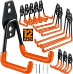 WEEMAGIC 12 Pack Garage Hooks Heavy Duty,Utility Steel Garage Storage Hooks,Wall Mount Garage Hanger&Organizer for Organizing Power Tools,Ladders,Bulk Items,Bikes,Ropes and More Equipment