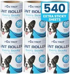 Lint Rollers for Pet Hair Extra Sticky Refill - Includes 540 Sheets/6 Lint Roller Refills - Travel Size Pet Hair Roller Refills - Sticky Rollers for Pet Hair, Clothes, Furniture, Carpet by Fox Trot