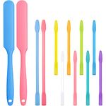 12 Pieces Non-Stick Wax Spatulas Silicone Spatula Waxing Applicator Reusable Hair Removal Sticks Different Sizes Wax Scrapers Hard Wax Sticks for Home Salon Body Use