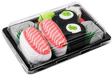 Rainbow Socks - Woman Man Sushi Socks Box Salmon Cucumber Maki - 2 Pairs - Size 4-7