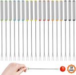 18 Pieces Fondue Forks, Stainless Steel Fondue Fork 24cm Long Fondue Skewers with Heat Resistant Handle for Cheese Chocolate Dessert Meat (6 Colors)