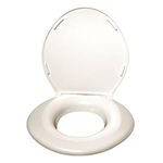 Big John 2445646-2CR Big John Oversized Toilet Seat with Cover and Stainless Steel Hinges for Round or Elongated Toilet Bowls, Cream