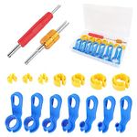 16PCS Fuel Line Disconnect Tool Set,1/4 5/16 3/8 1/2 5/8 3/4 7/8 Inch Fuel Line Removal Tool with HVAC Valve Core Removal Tool,Standard Air Line Disconnect Tool Quick Disconnect Tool