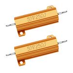 TiToeKi Resistor 50W 25 Ohm Aluminum Case Wirewound Screw Tap Chassis Mounted Load Resistors Suitable for Nest Hello Doorbell, Ring Doorbell (2 Pack)