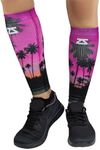 Zensah Running Leg Compression Sleeves - Shin Splint, Calf Compression Sleeve Men and Women (Tropical Palm Trees, Large/X-Large)