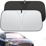 Mokshith Car Windscreen Sun Shade, Windshield Sunshade for Car Inside, Car Sunshades Foldable Front Sun Visor Protector Blocks UV Rays Sunscreen for Car Windscreen Fits Windshields of Various