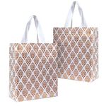 HOMENEX Glossy Metallic Laminated Reusable Eco-Friendly Return Gift Bags | Designer Bags for Wedding Gifts, Shagun, Traditional Gifting (WPB) (Medium, Pack Of 50 Bags)