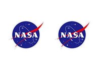 2-Pack NASA Stickers for Car Window Bumper Helmet Tumbler Laptop Smartphone or Any Smooth Surface - Weatherproof Decal Sticker - 3 inch