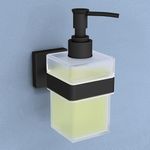 Plantex Stainless Steel Liquid Soap Dispenser for Bathroom/Liquid Shampoo Dispenser/Hand wash Dispenser/Bathroom Accessories - Pack of 1, Aqua (Black)