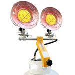 MOZODAWN Double Tank Top Propane Heater 30000 BTU, Outdoor Propane Heater with 3 Heating Level, Tip-Over Protection, Portable LP Gas Heater for Camping, Tent, Garage, RV Travel, Ice Fishing, Yellow