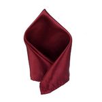 Urbanity Premium Men`s Solid Micro Fiber Silk Satin Pocket Square Wedding Handkerchiefs (Maroon)