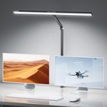 CHICLEW 60CM LED Desk Lamp for Home Office, 18W 5 Colors Lighting 5 Brightness Levels Eye-Caring Task Architect Reading Table Lamps, Adjustable Clamp Light for Study Work, Touch Control