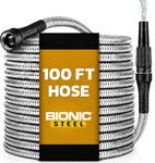 Bionic Steel Metal Garden Hose 100ft, Rust Proof 304 Stainless Steel Water Hose with Aluminum Fittings, Flexible & Heavy Duty Hose, Lightweight, Kink Free & Easy Coil Outdoor Hose - 2026 Model