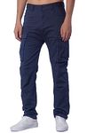 ITALYMORN Work Pants for Men Cargo Pocket Regular Fit(34, Navy Blue)