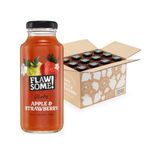 Flawsome! Apple & Strawberry 12x250ml - Cold-Pressed Juice - No Added Sugar Pressed Apple & Strawberry Juice – 100% Natural Pure Juice with No Sweeteners – Craft Vegan Juice Not from Concentrate