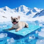 Pawtasy Dog Cooling Mat M (65x50cm), Medium Self Cooling Pet Pad for Dogs, Pressure Activated PVC Waterproof Gel Mat for Indoor Floor and Living Room, Wear-Resistant Cool Bed for Dog Settle Mat