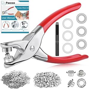 803Pcs Grommet Tool Kit 6mm 1/4 Inch(Inside Hole Size) Eyelet Kit with 400Pcs Eyelets Grommets, 400Pcs Washers and Grommet Eyelet Pliers for Leather/Belt/Shoes/Crafts