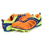 KD VX Track Shoes Athletic Running Shoes Sneakers Sprint Field Racing Spike Shoes with Removable Spike Key Bolt Orange/Blue Size: 3