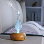 Amrita Court Oscar Essential Oil Nebuliser, Stylish Home Decor, Pure Essential Oil Diffuser, Solid Natural Wood & Glass Handmade Light Diffuser, No Plastics Aromatherapy