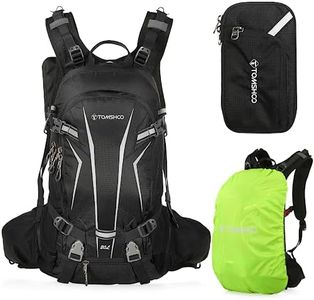 TOMSHOO 30L Zaino da Bici Resistente all'Acqua Zaino da Ciclismo Confezione Sport all'aperto Equitazione Viaggi Campeggio Escursionismo Zaino Daypack con Copertura Antipioggia Copertura Casco (Nero)