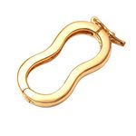 14k Gold on .925 Sterling Silver Peanut Shape Link Connector / Necklace Pearl Shortener Echancer Clasp