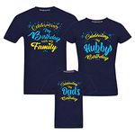 RAINBOWTEES Celebrating DAD Birthday Family tshirts-Set of 3 for Father Mother and Kids (Navy blue, mail The sizes to gangsters.4006@gmail.com)