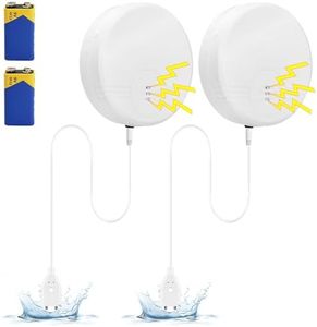 Foyucool 2 Pack Water Leak Detector, 135 dB Water Sensor Alarm, Floor and Wall Mounted, 47 inch Cable Extend, Water Flood Alert for Home Kitchen Bathroom Laundry Room, Battery Included