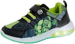 Boys Incredible Hulk Light Up Trainers Green EU 31 / UK 12