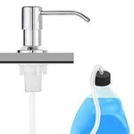 Techson Kitchen Sink Soap Dispenser - 304 Stainless Steel, Countertop Built-In, Manual Press Pump, Brushed Nickel, with 31.5" Extension Tube