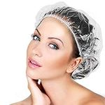 100PCS Shower Cap Disposable, Plastic Clear Hair Bath Caps and Multi-Purpose Thick Waterproof Bath Caps for Women Men Kids Girls, Hair Treatment, Spa,Hotel and Hair Solon,Home Use,Portable Travel.