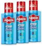 Alpecin Hybrid Shampoo 3x 250ml | Natural Hair Growth Shampoo for Sensitive and Dry Scalps | Energizer for Strong Hair | Hair Care for Men Made in Germany