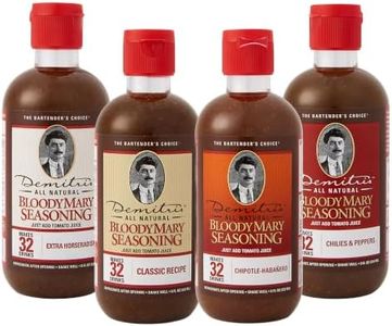 Demitri’s Bloody Mary Seasoning - Classic Receipe, Extra Horseradish, Chillies & Pepper, Chipotle habañero - Spicy Cocktail Drink Mix - Gluten Free Bloody Mary Mix - 8oz (Pack of 4)