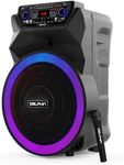 Dolphin SP-18RBT 18-Inch Party Bluetooth Speaker - Rechargeable with Deep Bass, 4500W Peak Power, Wireless Microphones, USB/SD, AUX & Guitar Inputs, Extended Battery Life, 12V Input