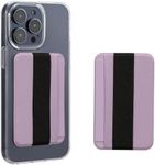 kwmobile Card Holder for Smartphones (Set of 2) - Stick On Wallet for Back of Phone or Case with Hand Strap - Lavender/Lavender