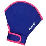 Flow Swimming Resistance Gloves - Webbed Gloves for Water Aerobics, Aquatic Fitness, and Swim Training (Blue/Pink, Medium)