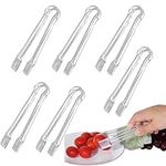 6Pcs Plastic Tongs Transparent Serving Tongs for BBQ Table Kitchen Cooking for Ice Vegetables Fruits Chips Popcorn Appetizers Olives Candy Bars Buffets Sandwich Great Addition to Buffet