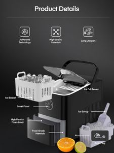 FOHERE Countertop Ice Maker – 14KG Daily Capacity