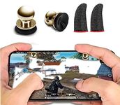 Combo Pack of 2 Pubg/FauG/Free Fire/Call of Duty Easily Win Game Finger Sleeve & Metal Pubg Mobile Trigger Fire Button Aim Key Mini Gamepad Android Gaming Joystick For Phone Tablet Gaming Accessory Kit