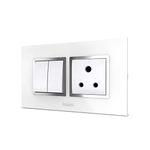 Goldmedal Switch Combo with Cover Plate - Nixon 10Amp Switch (2N) 6Amp Socket (White)