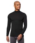 32 DEGREES Heat Mens Performance Thermal Lightweight Baselayer Mock Top Long Sleeve Top, Black, Medium