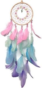 AWLEE Colorful Dream Catchers, Handmade Feather Native American Circular Net for Kids Boys Girls Bedroom Wall Hanging Decoration Decor Nursery Wall Art Ornament Craft