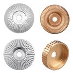 4Pcs Carbide Grinding Wheel Disc, Wood Carving Disc Set for 4" or 4 1/2" Angle Grinder with 5/8" Arbor, Angle Grinder Disc Set for Wood Cutting Shaping Polishing, (Gold and Silver)