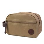 Timberland Men's Toiletry Bag Canvas Travel Kit Organizer, Khaki, One Size