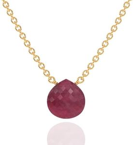 Ruby Necklace for Women, Premium Gold Heart Necklaces for Women - Tarnish Free 18K Gold Vermeil Certified S925 Classic Statement Necklace Gold Jewelry for Women - Mothers Day Gifts for Mom Wife