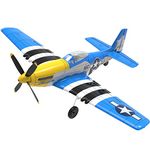 HTLNUZD Remote Control Aircraft Plane 4CH P51, One Key Aerobatic 761-5 to Fly with Xpilot Stabilization System Wingspan Remote Control Warbird Radio Controlled Plane (Without Battery)