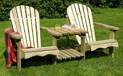 Parcel in the Attic Murcia Solid Wood Outdoor Adirondack Chair Garden Patio Wooden Rocker Rocking Furniture (Double Chair) - 10 Year warranty against rot