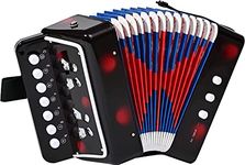 AIMEIS Kids Accordion 10 keys Button Accordian Musical Instrument Accordions Gifts for Beginners (Black)